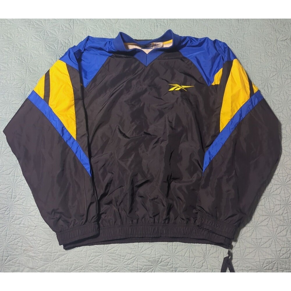 Reebok Vintage Sport Track Jacket Men's Medium Colorblock Pullover Windbreaker